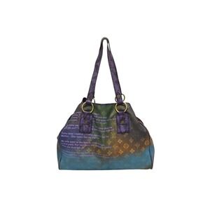 LOUIS VUITTON Richard Prince Heartbreak tote bag Jokes canvas Violet accents